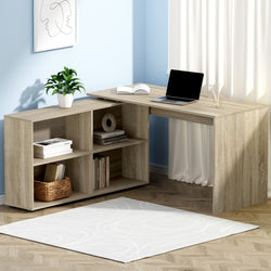 Computer Desk Bookshelf Oak 130Cm