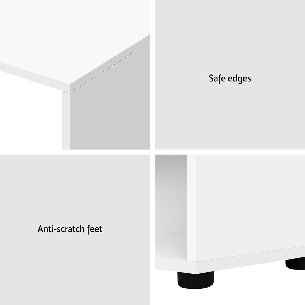 Computer Desk Bookshelf White 130Cm