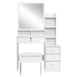 Dressing Table Mirror Stool Jewellery Cabinet Makeup Organizer Drawer