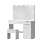 Dressing Table Set Stool 10 Led Bulbs White
