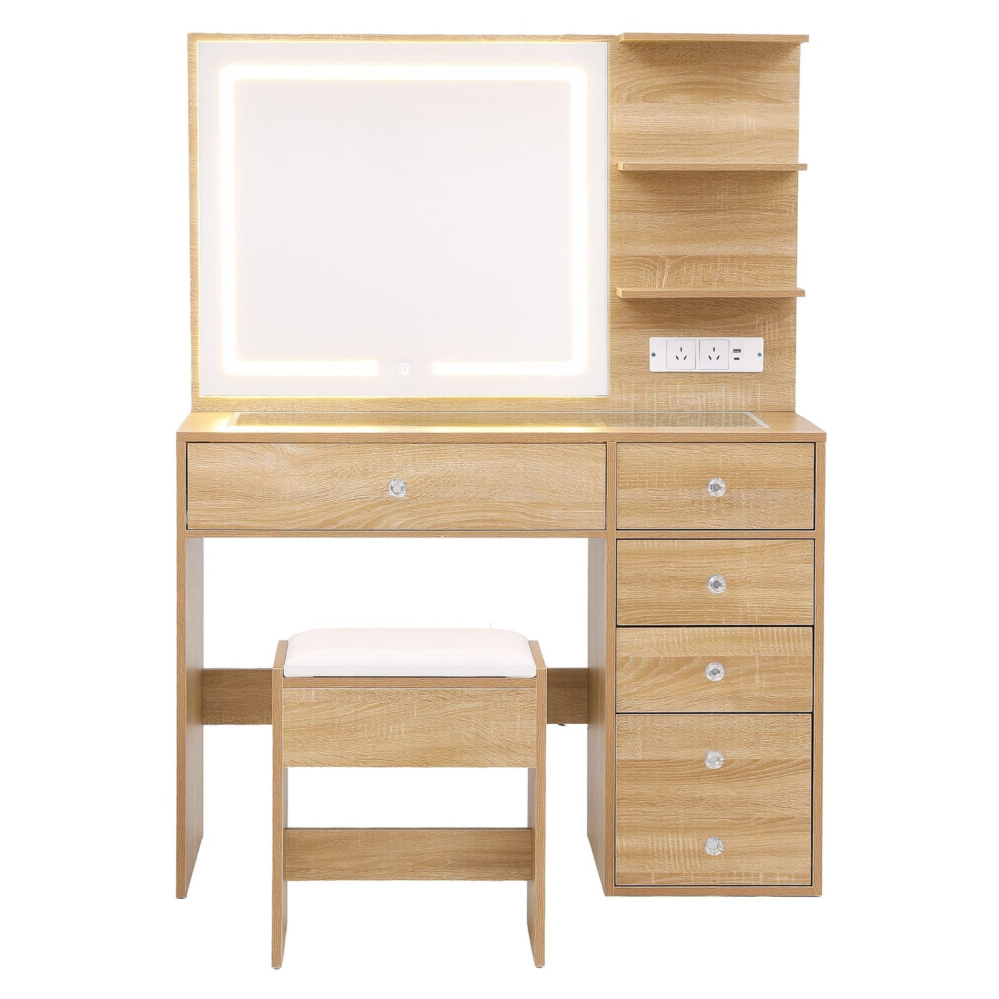 Vanity Desk Set With Stool 104x43x140cm