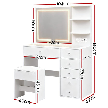 Dressing Table With LED Vanity 104x43x140cm