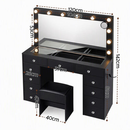 Dressing Table Charging Station 120x35x142cm