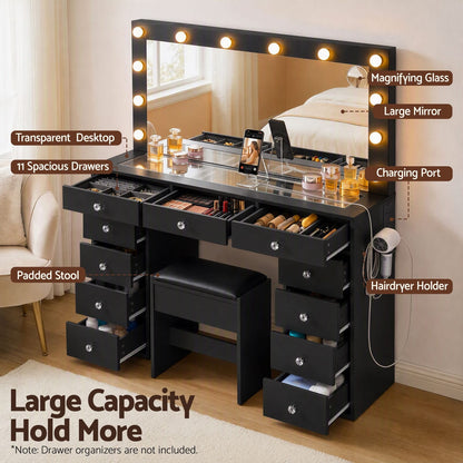 Dressing Table Charging Station 120x35x142cm