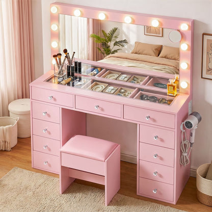 Pink Dressing Table Set 120x35x142cm