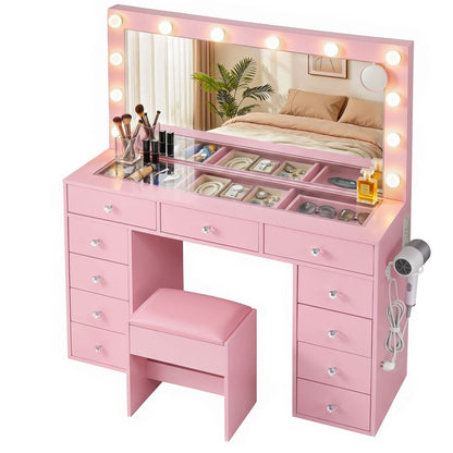 Pink Dressing Table Set 120x35x142cm