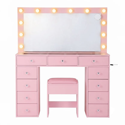 Pink Dressing Table Set 120x35x142cm