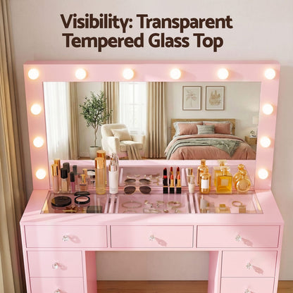 Pink Dressing Table Set 120x35x142cm