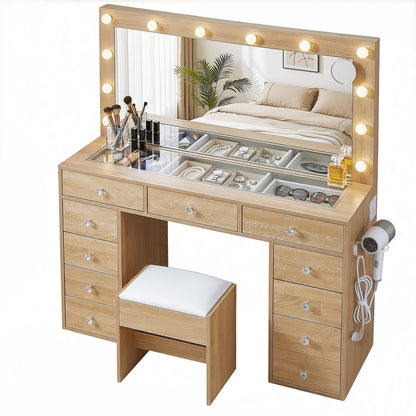Vanity Desk Set With Stool 120x35x142cm