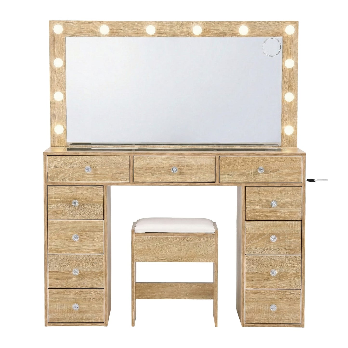 Vanity Desk Set With Stool 120x35x142cm