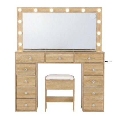 Vanity Desk Set With Stool 120x35x142cm