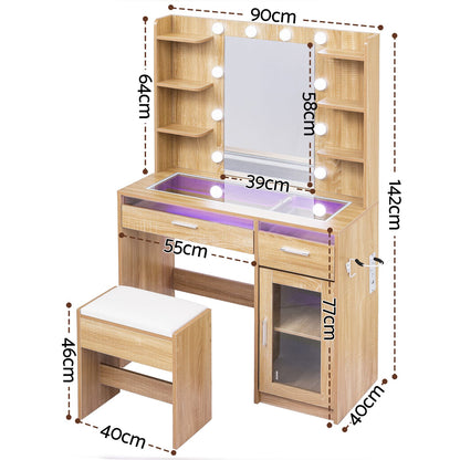 Dressing Table Vanity Desk Set 90x40x142cm