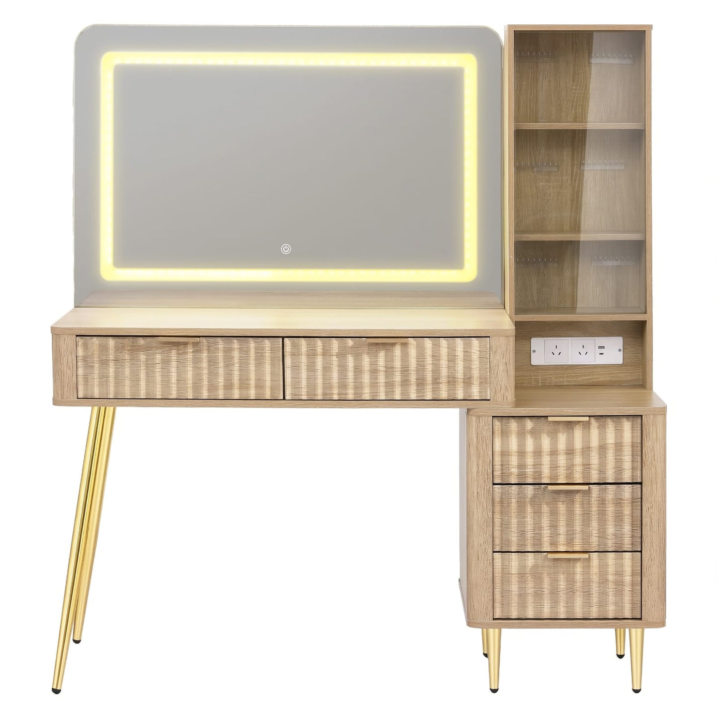 Dressing Table With Led Mirror 121x40x136cm