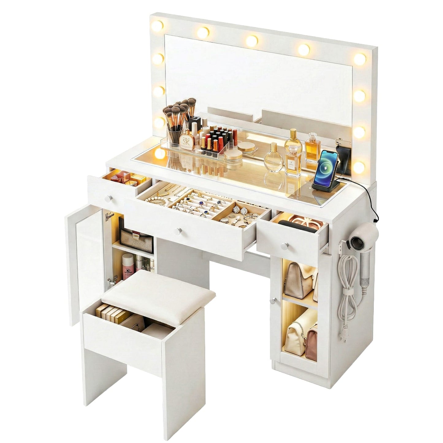 Dressing Table Vanity Desk Set 105x40x135cm