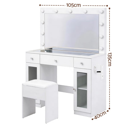 Dressing Table Vanity Desk Set 105x40x135cm