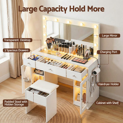 Dressing Table Vanity Desk Set 105x40x135cm