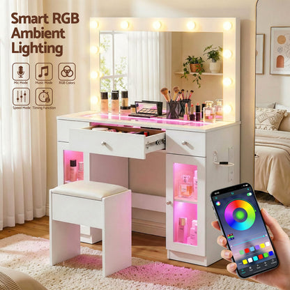 Dressing Table Vanity Desk Set 105x40x135cm