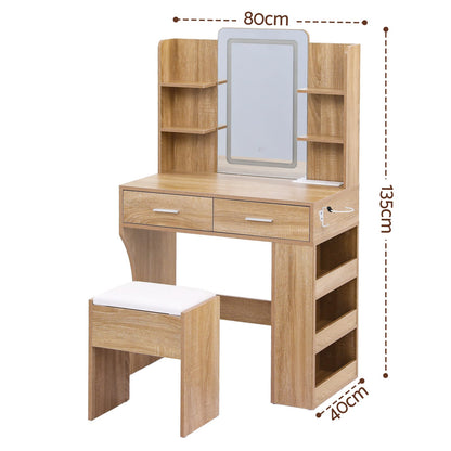 Dressing Table With Led Mirror 80x40x135cm