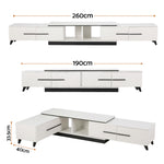 Extendable TV Cabinet Entertainment Unit 260cm | HomeAndLiving