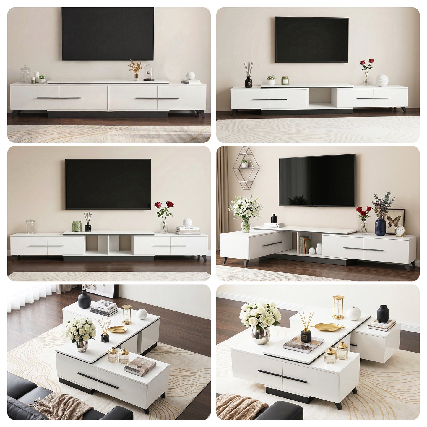 Extendable TV Cabinet Entertainment Unit 260cm | HomeAndLiving
