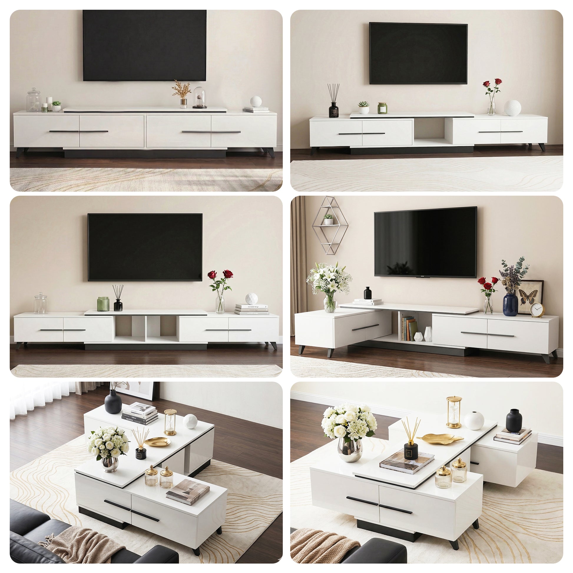 Extendable TV Cabinet Entertainment Unit 260cm | HomeAndLiving