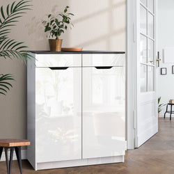 Spacious White Shoe Rack Cabinet - 30 Pairs