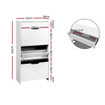Sleek White Shoe Rack Cabinet - 24 Pairs