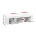 Entertainment Unit Tv Cabinet Led 130Cm White Angus