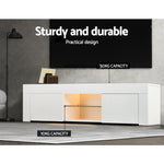 Entertainment Unit Tv Cabinet Led 130Cm White Angus