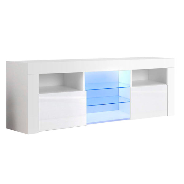  Entertainment Unit TV Cabinet LED 145cm White Angus