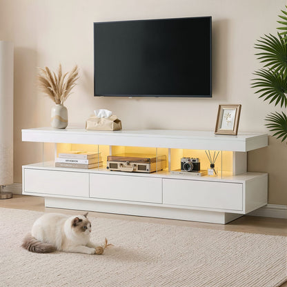 White 160cm TV Unit Storage 160x38x50cm