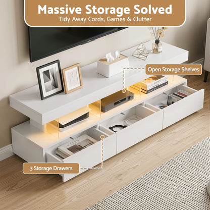 White 160cm TV Unit Storage 160x38x50cm