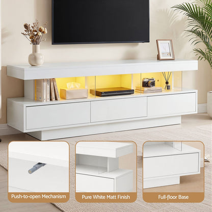 White 160cm TV Unit Storage 160x38x50cm