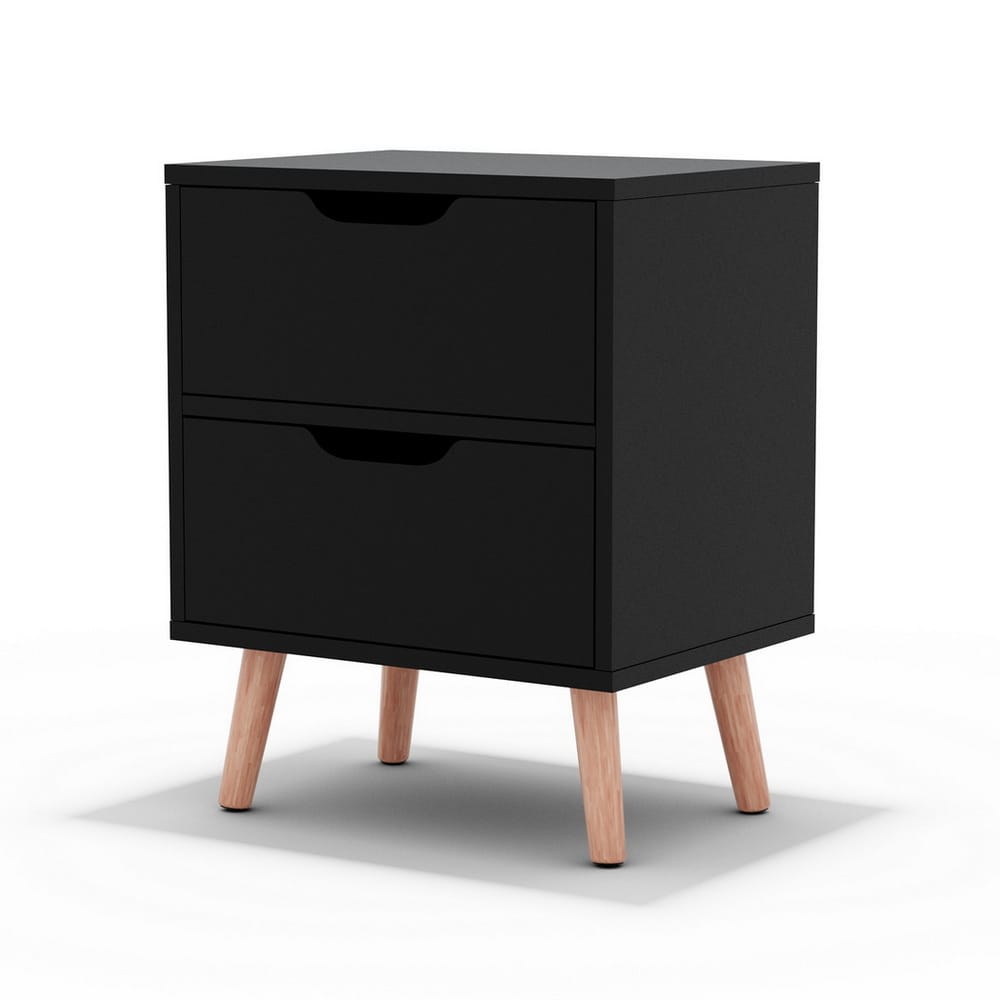 Black bedside table 40x30x50cm, side view