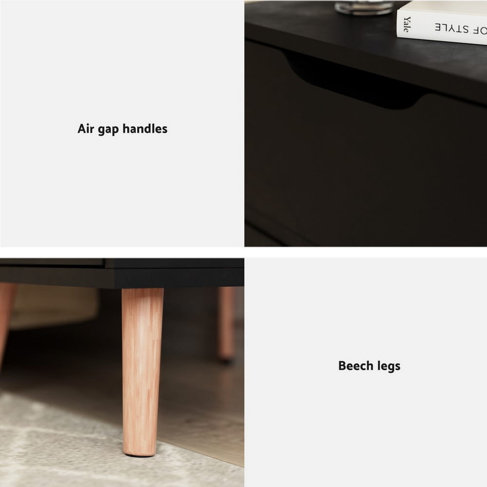 Black bedside table 40x30x50cm, view 6