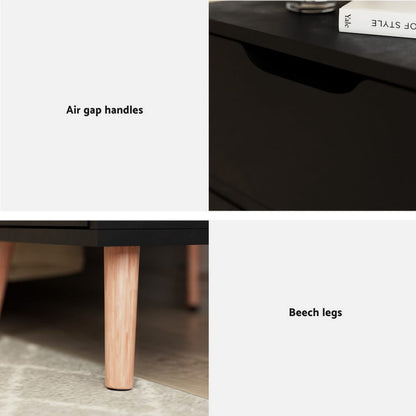 Black bedside table 40x30x50cm, view 6