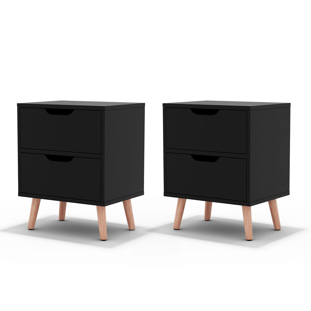 Black bedside table 40x30x50cm, side view