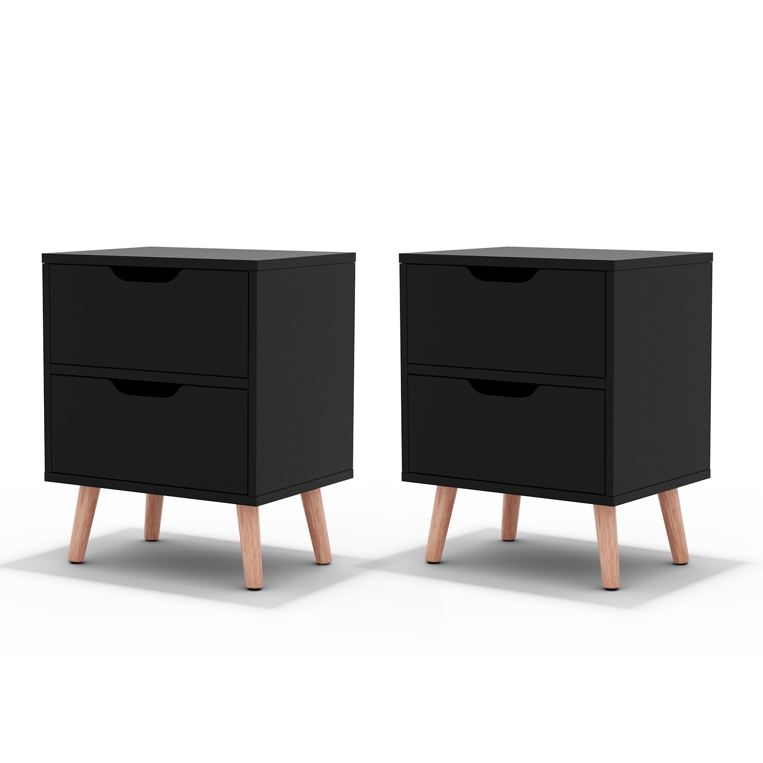 Black bedside table 40x30x50cm, side view