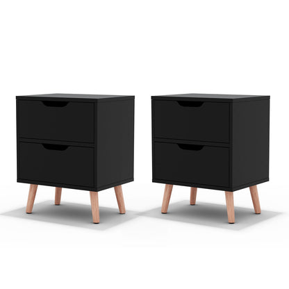 Black bedside table 40x30x50cm, side view