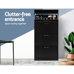 Shoe Rack Cabinet 60 Pairs 4 Doors - Black