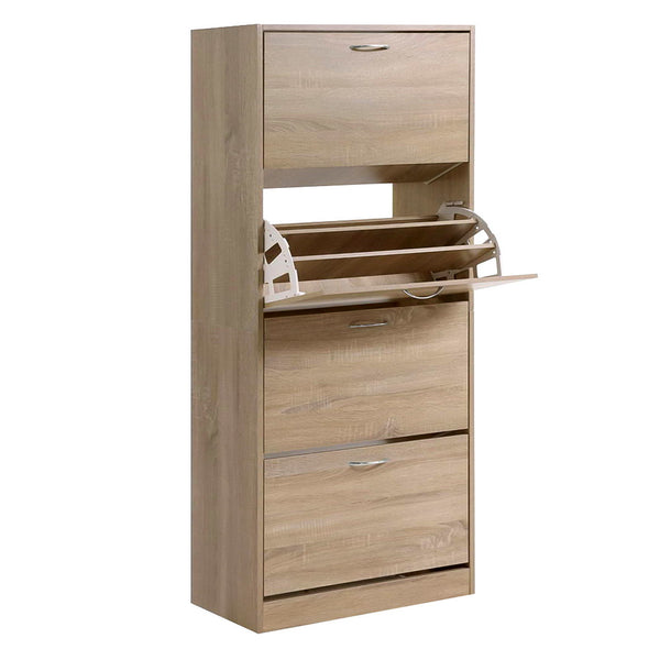  Shoe Rack Cabinet 60 Pairs 4 Doors - Wood