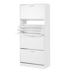 Tall Shoe Cabinet 2-Pack Flip Door White | HomeAndLiving