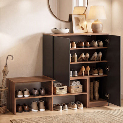 Shoe Cabinet Bench Walnut king