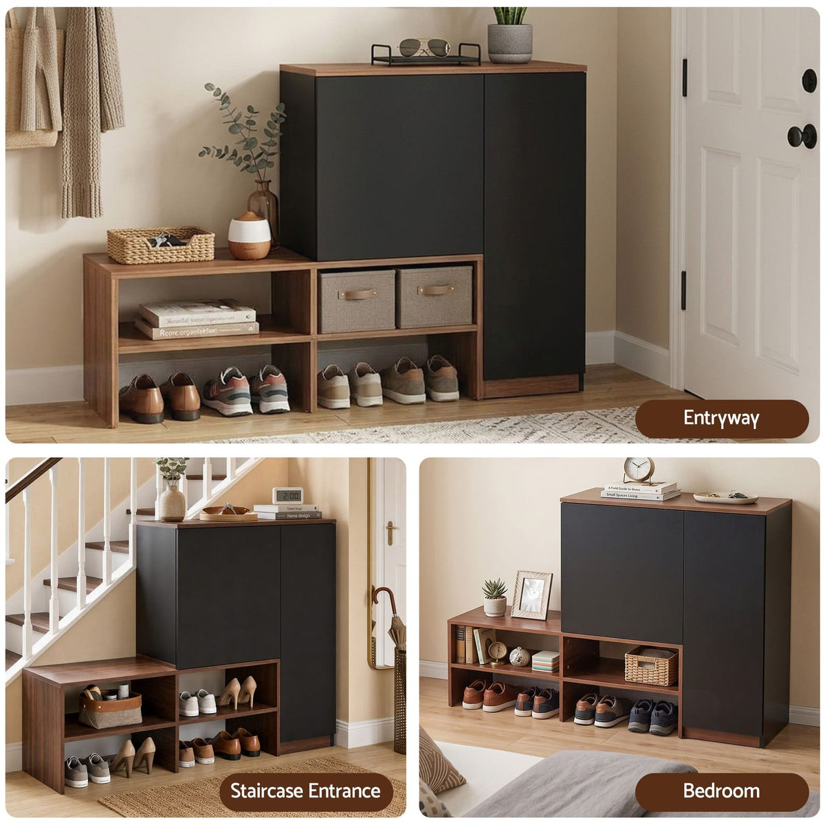 Shoe Cabinet Bench Walnut king