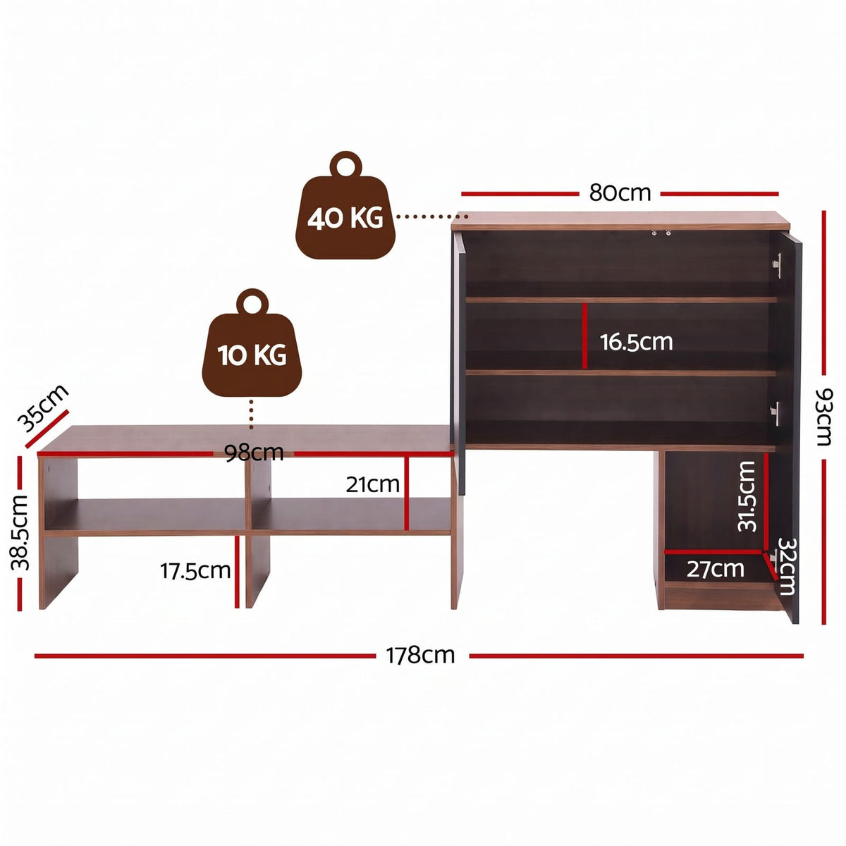 Shoe Cabinet Bench Walnut king