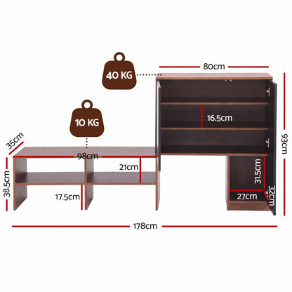 Shoe Cabinet Bench Walnut king
