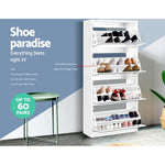Shoe Cabinet Mirror Shoes Storage Rack Organiser 60 Pairs Cupboard Shelf