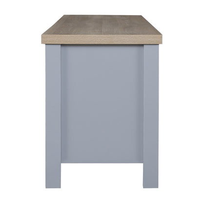 TV Cabinet Entertainment Unit Stand French Provincial Storage Shelf Wooden 130cm Grey