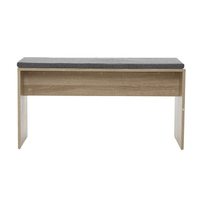 Dining Bench Upholstery Seat Wooden Chair Oak 90Cm