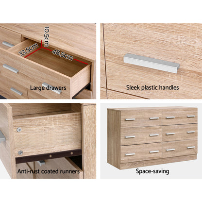 6 Chest of Drawers - VEDA Pine